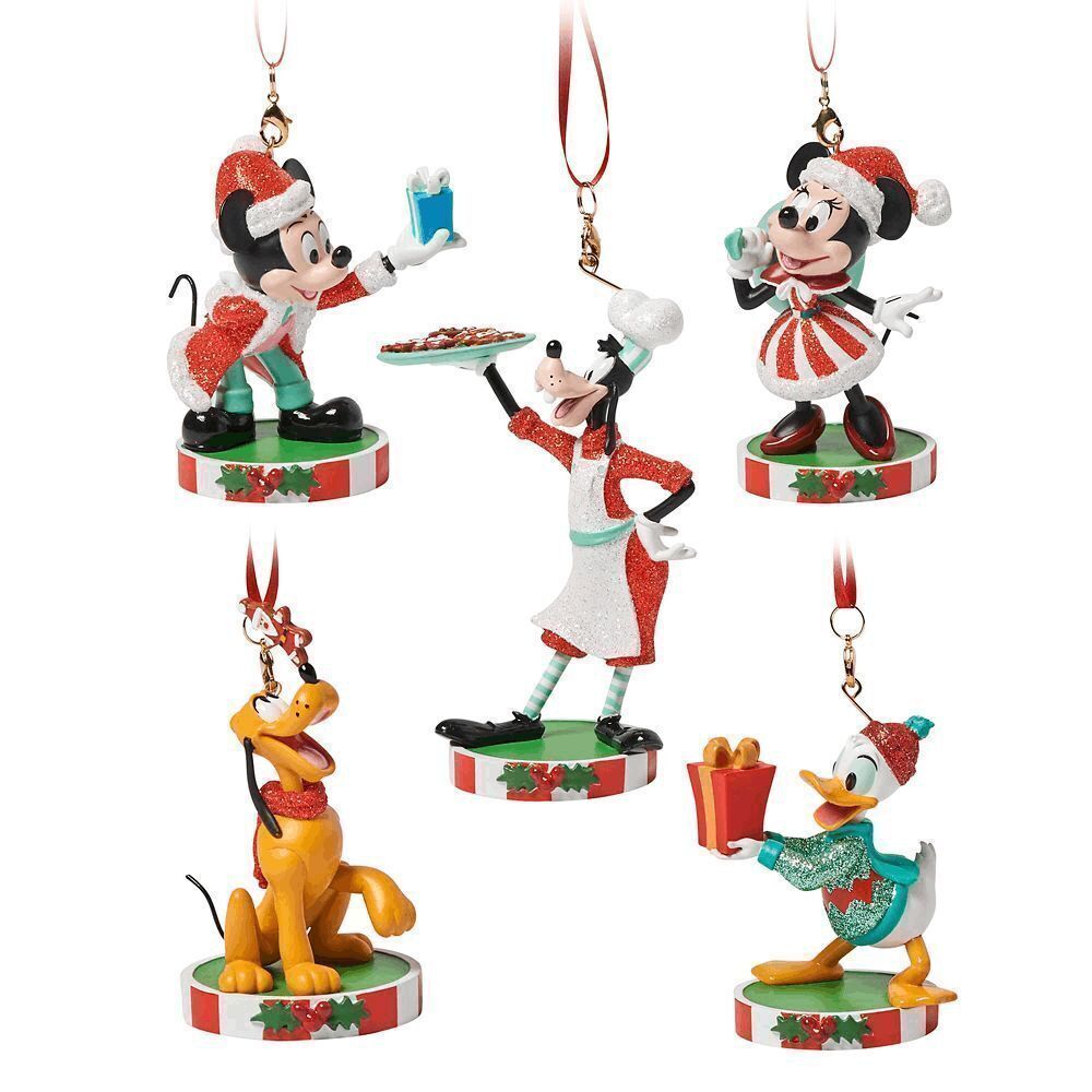 NEW Santa Mickey Mouse & Friends Sketchbook Ornament 8-pc Set 2023 New in Box